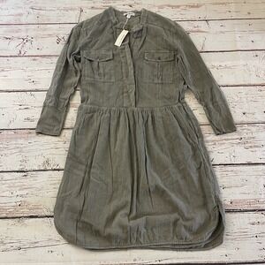 James Perse Dress Size 2 Womens‎ Green Woven Utility Pocket Shirt Style
